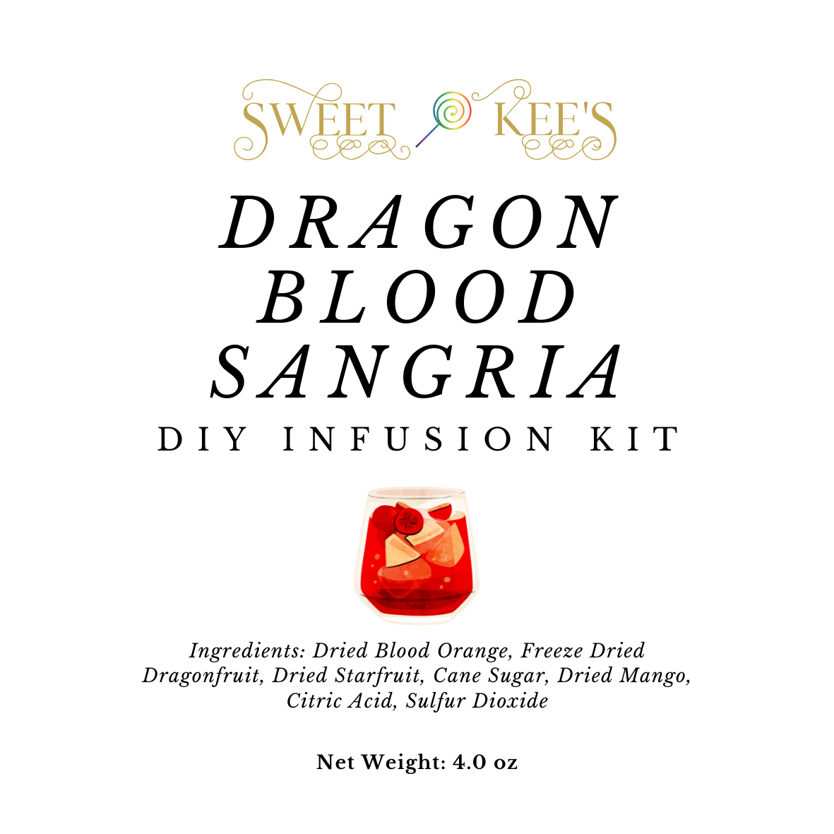 DIY sangria infusion kit with dragonfruit and blood orange. Contains 2 sets of infusion ingredients.