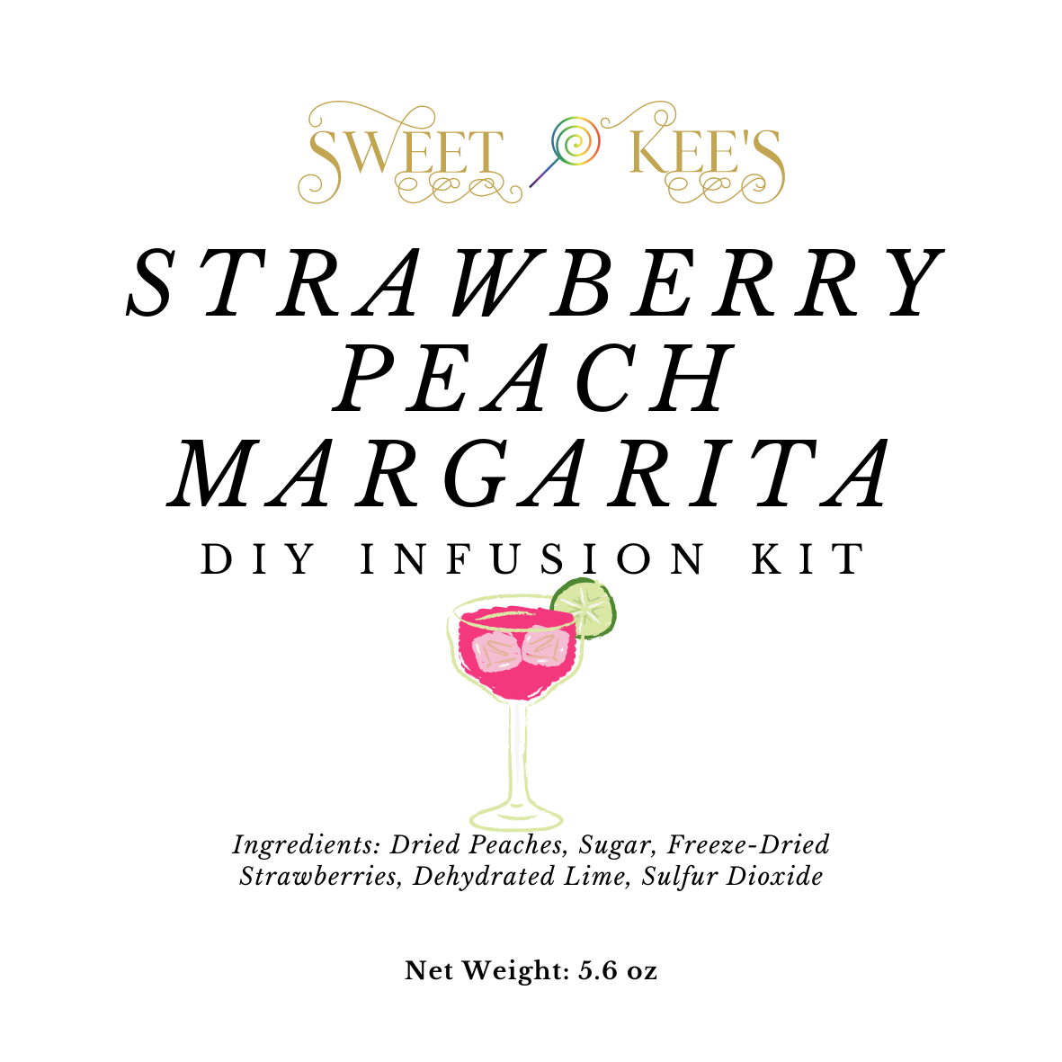 Strawberry Peach Margarita Cocktail Infusion Bag with 2 infusions.