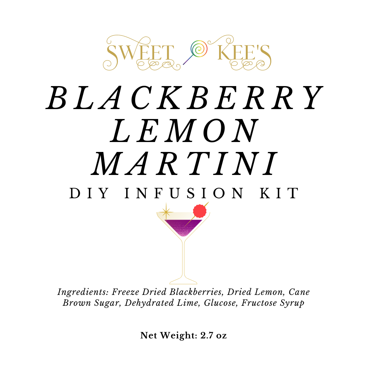 Blackberry Lemon Martini Cocktail Infusion Bag with 2 infusions.