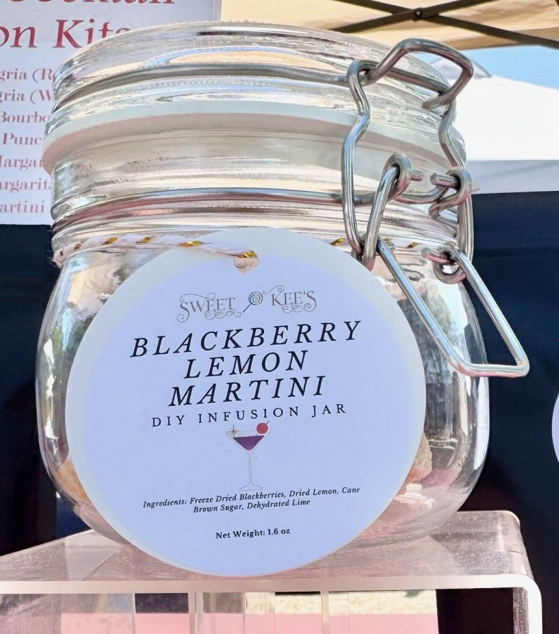 Blackberry Lemon Martini Cocktail Infusion Kit Jar Just Add Vodka or Gin