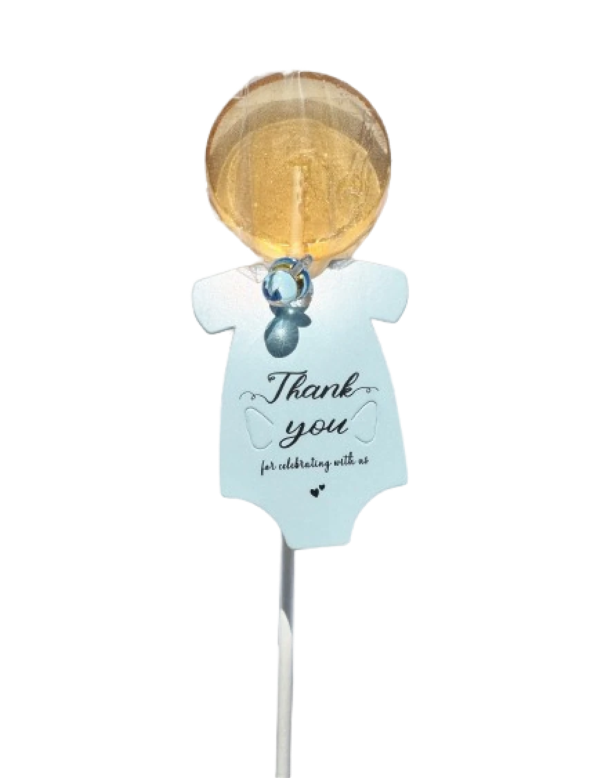Blue Baby Shower Lollipop Favor
