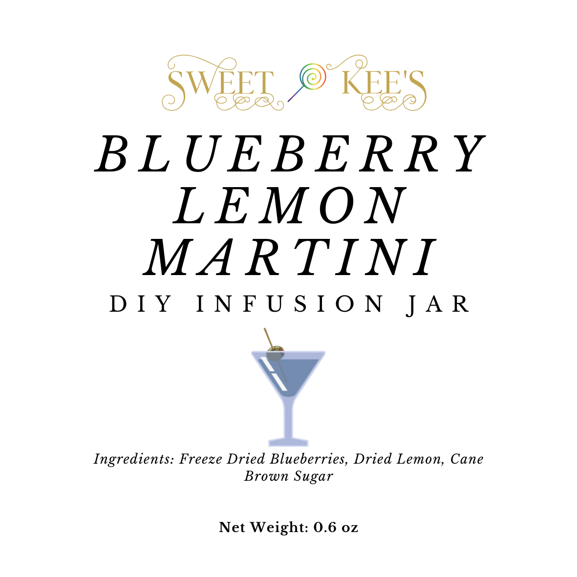 Blueberry Lemon Martini Cocktail Infusion Jar