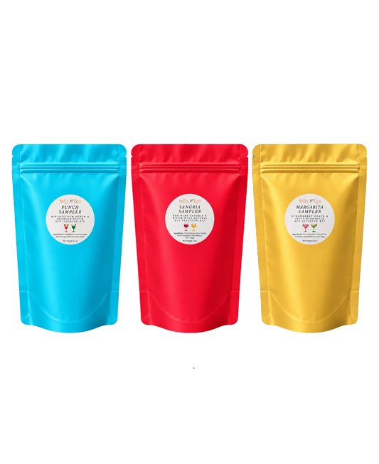 Bulk quantities of Sweet Kee's infusion bags with choice of Sangria, Margarita, Martini or Punch sampler infusion bags.