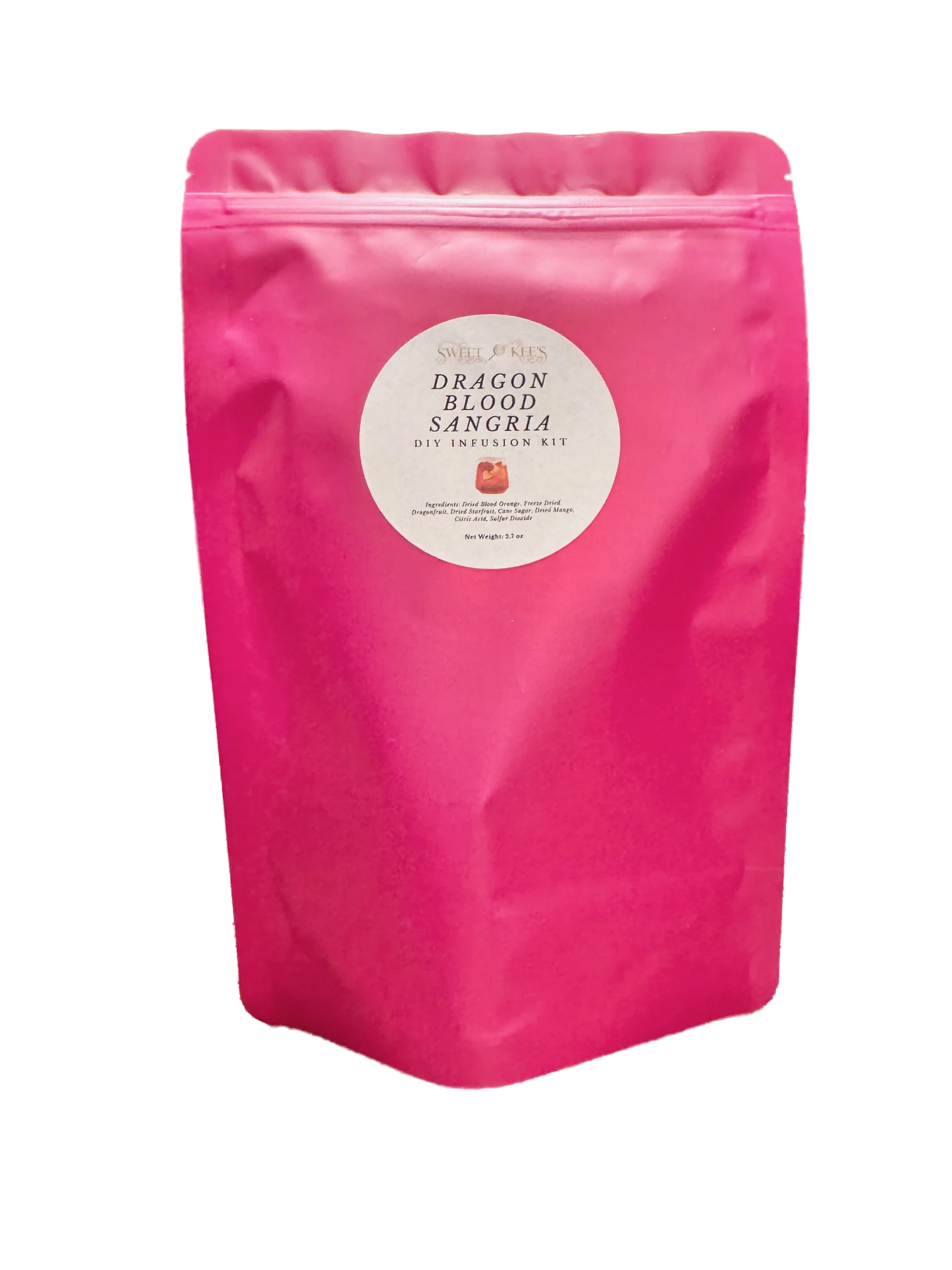Dragonfruit Blood Orange Sangria Wine Infusion Bag with 2 sets of infusion ingredients.