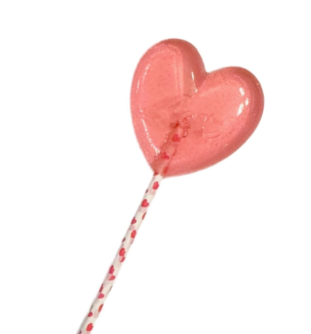 Heart-shaped lollipop with Love imprint 