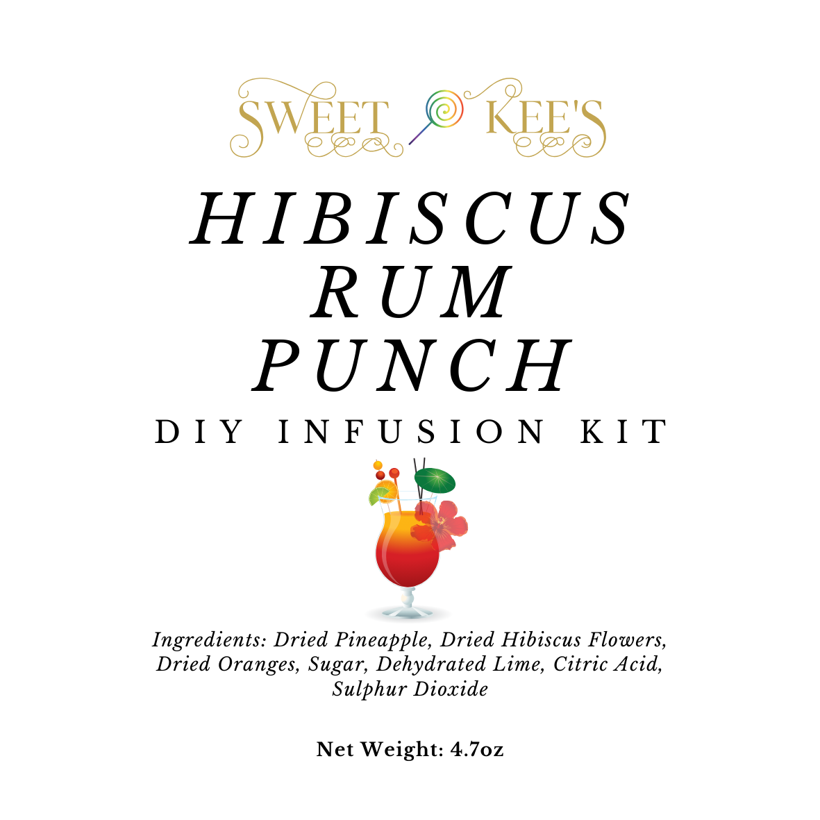 Hibiscus Rum Punch Cocktail Infusion Bag with 2 infusions.