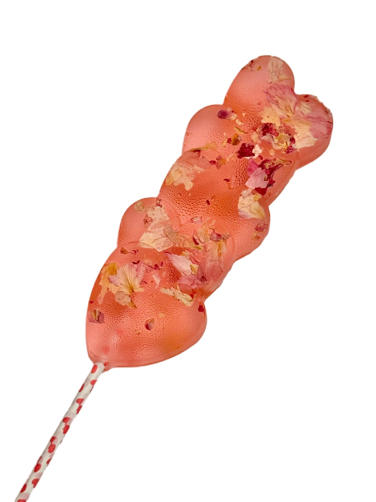 5.25" Jumbo Heart Lollipop decorated with edible roses