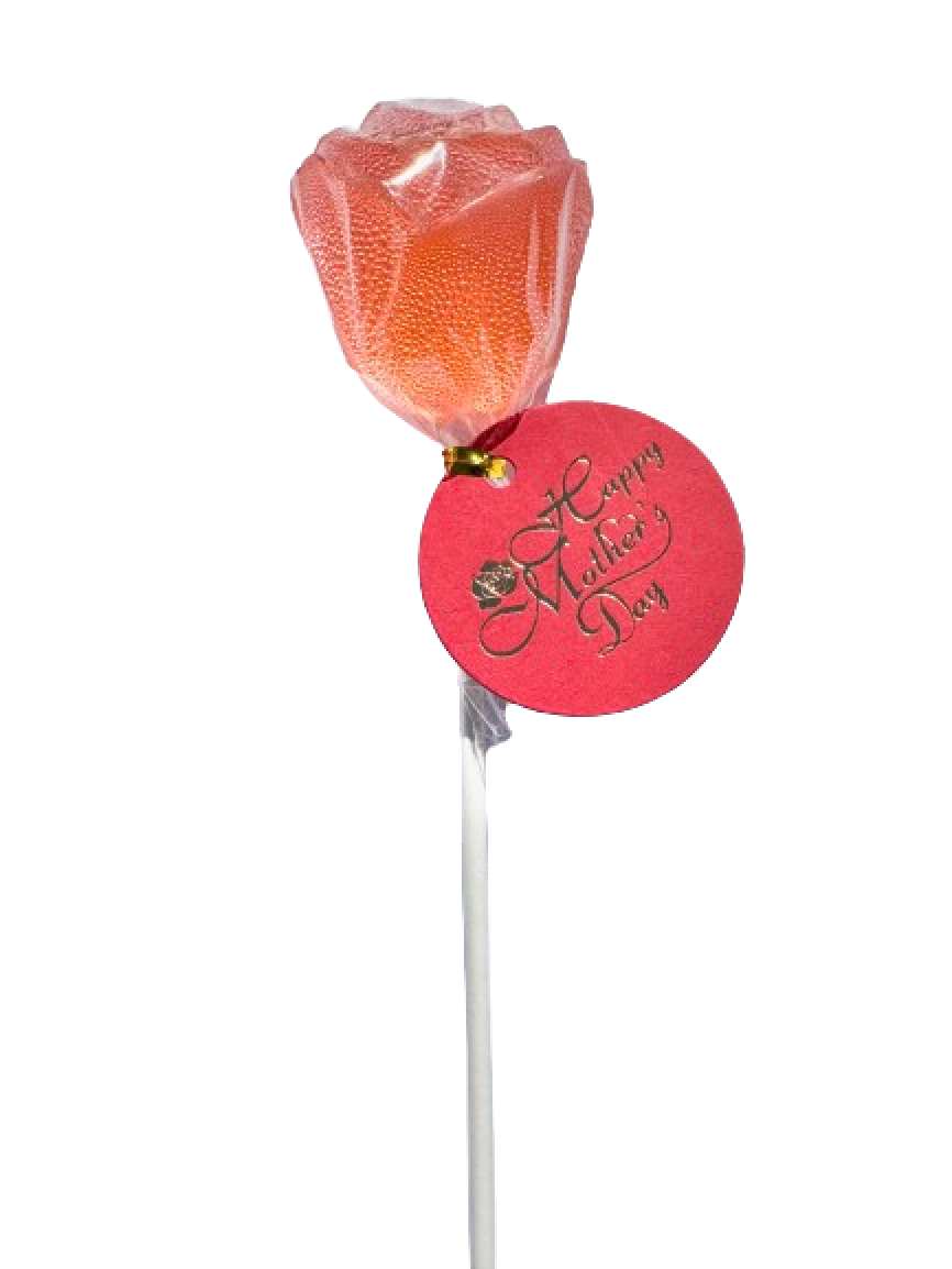 Mothers Day Watermelon Rose Lollipop with Favor Tag