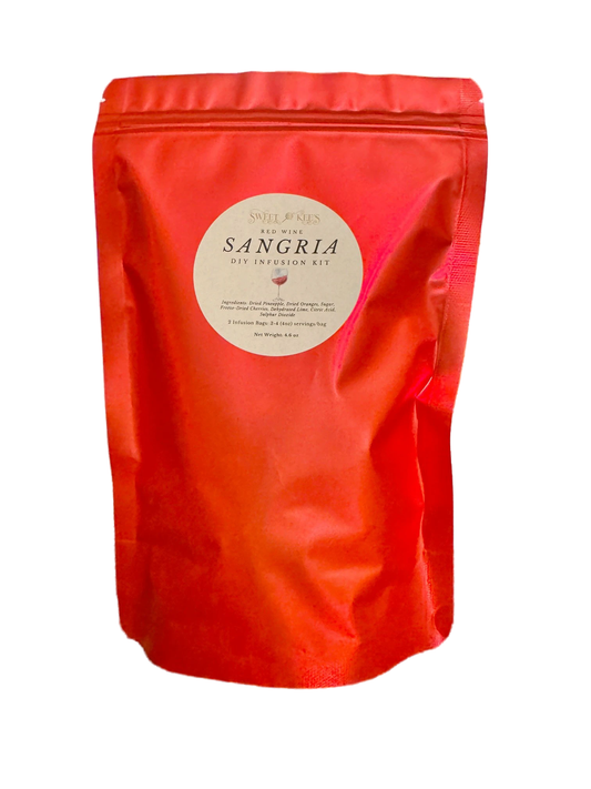 Red Sangria Wine Infusion Bag with 2 sets of infusion ingredients.