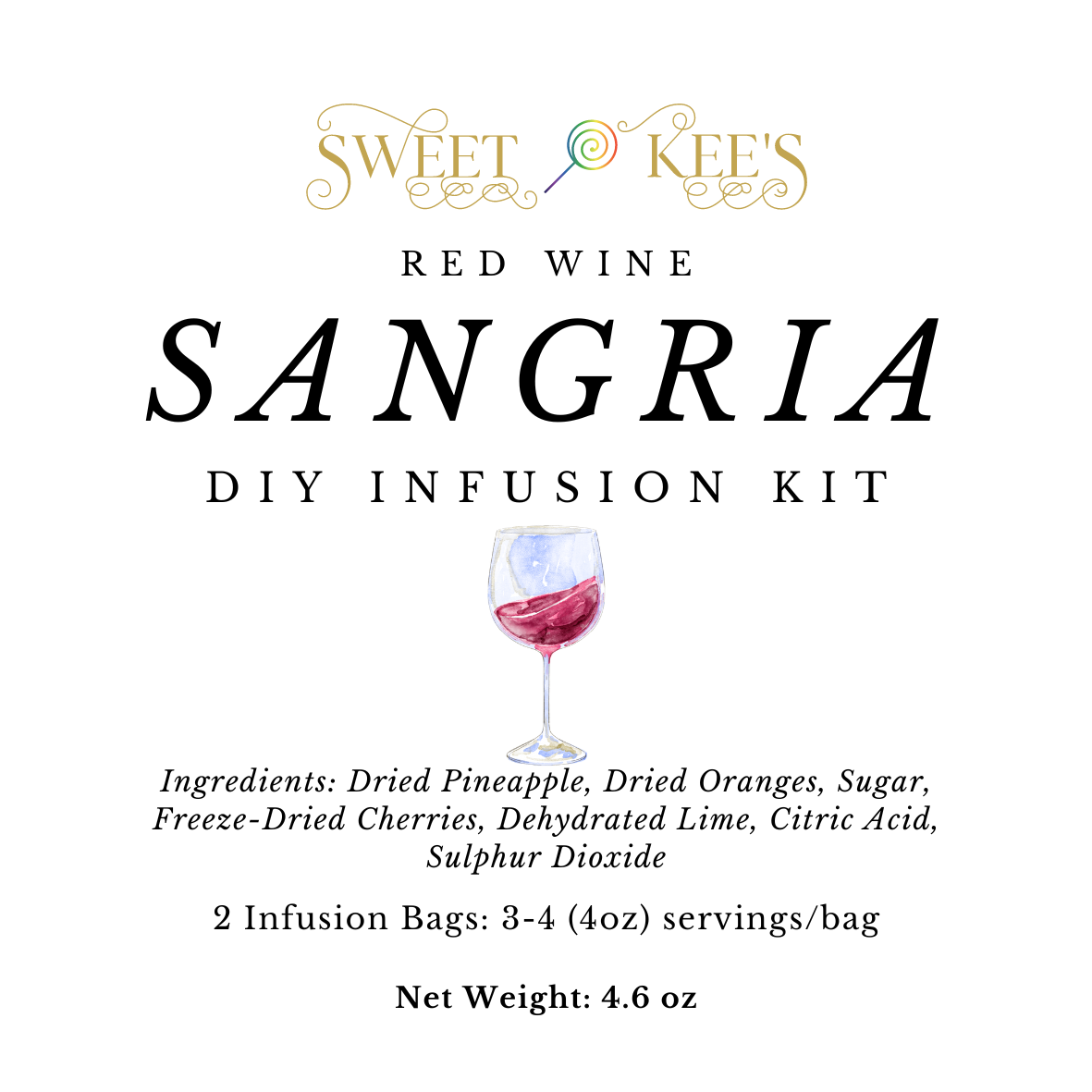 DIY red wine sangria infusion kit. Contains 2 sets of infusion ingredients.