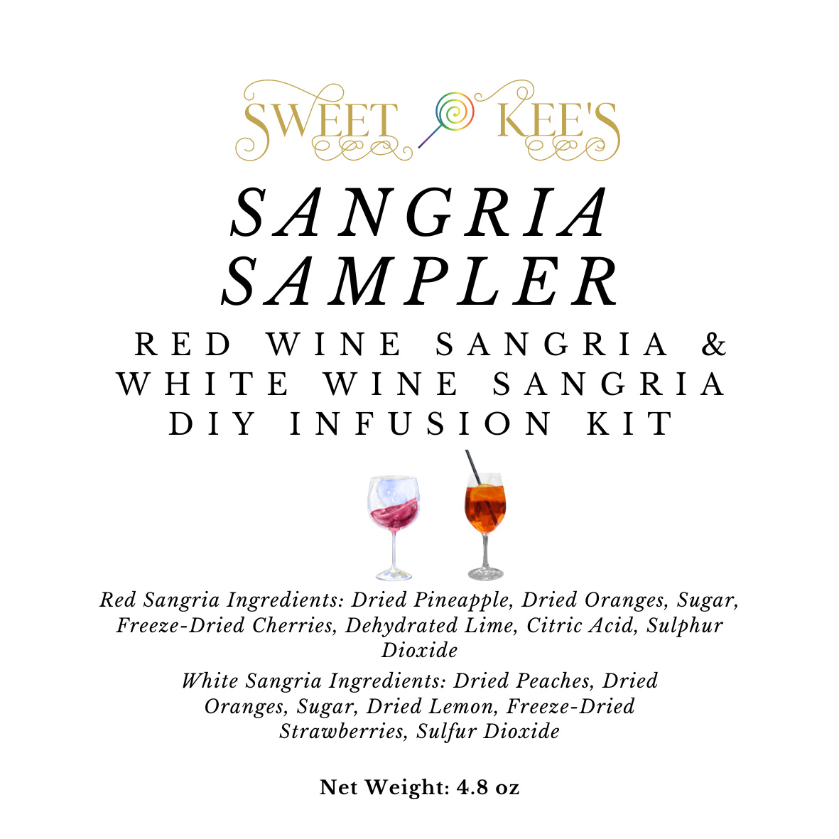 Sangria Wine Sampler Infusion Bag with 1 infusion each of Red Wine Sangria and White Wine Sangria